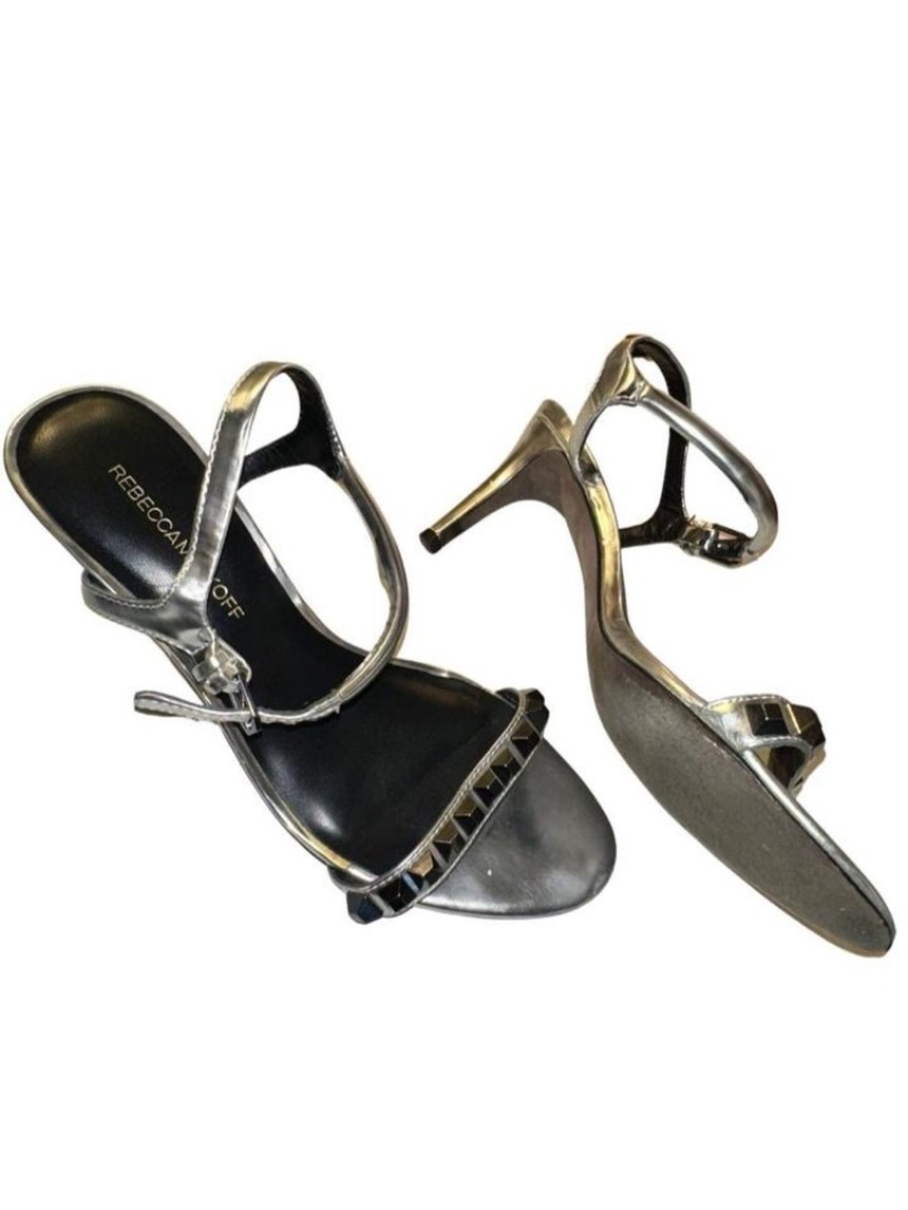 Rebecca Minkoff Silver Studded Strappy Stiletto Heels